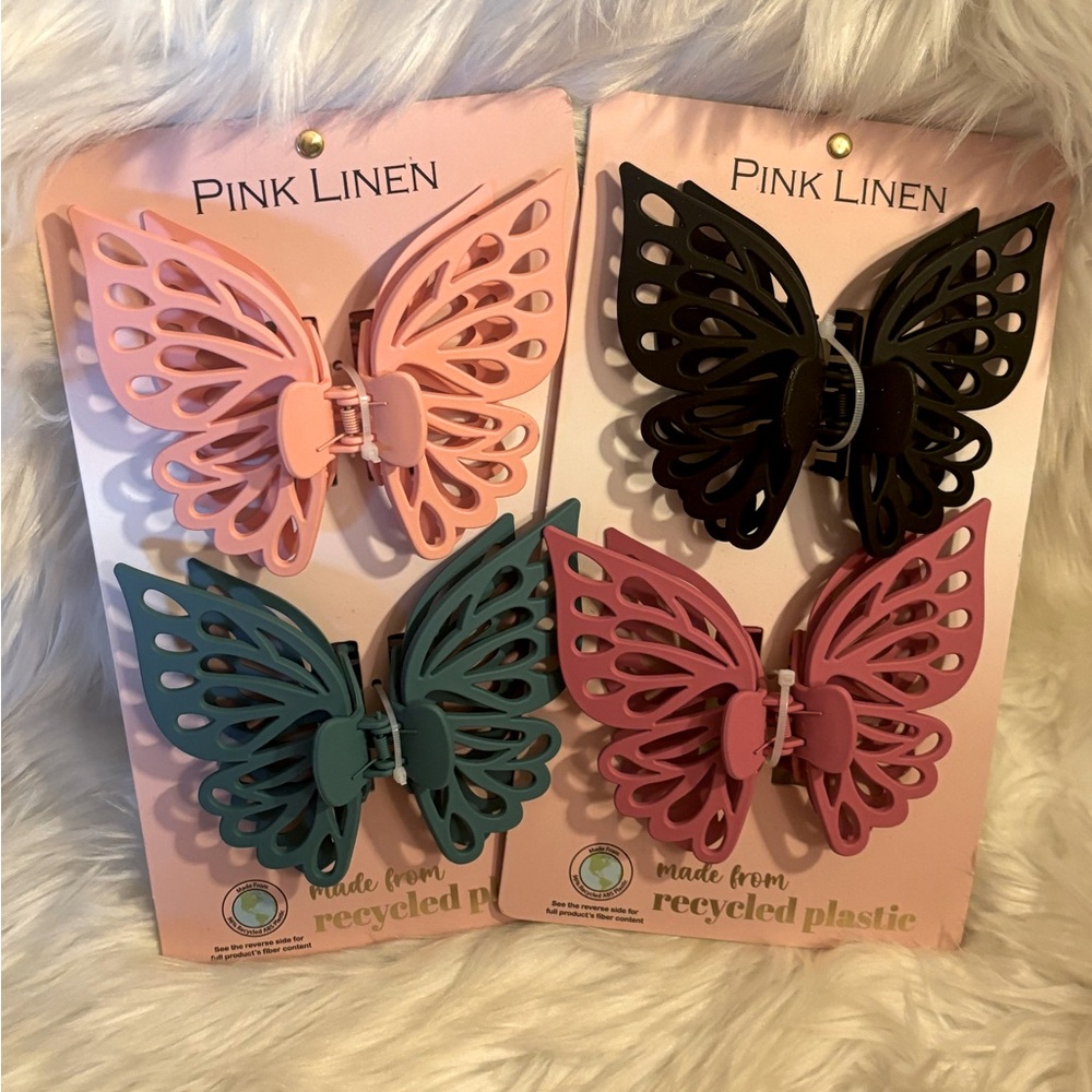 Multi Colored Butterfly Hair Clips Set of 4